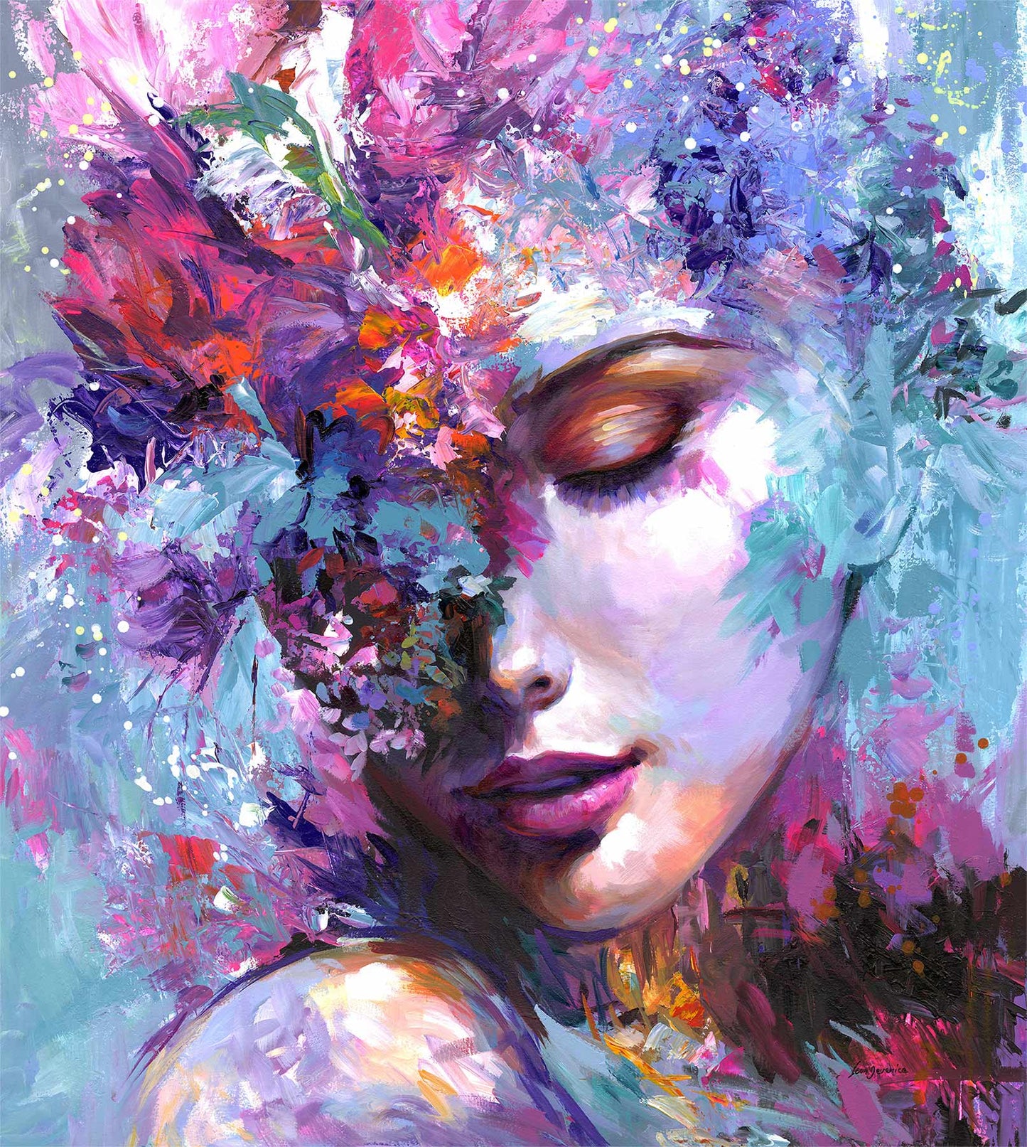 abstract floral painting