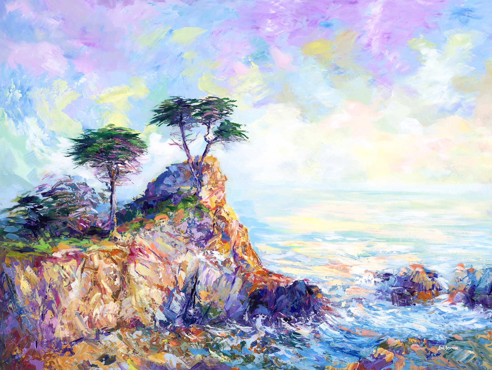 Lone Cypress Print or Canvas Peeble Beach Lone Cypress Tree 