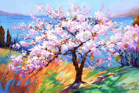 Cherry blossom painting, cherry blossom art