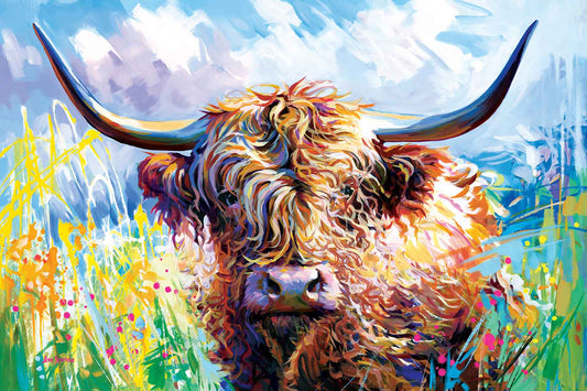 highland cow painting highland cow art 