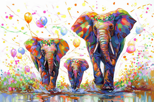 Elephant painting, elephant canvas wall art