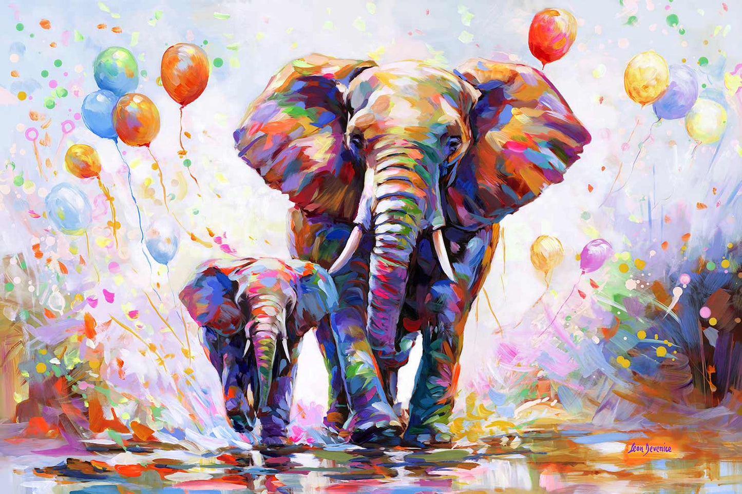 elephant painting, elephant canvas wall art
