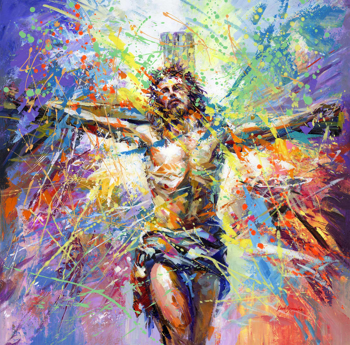 Jesus Rising Abstract Painting Jesus abstract painting – Leon Devenice