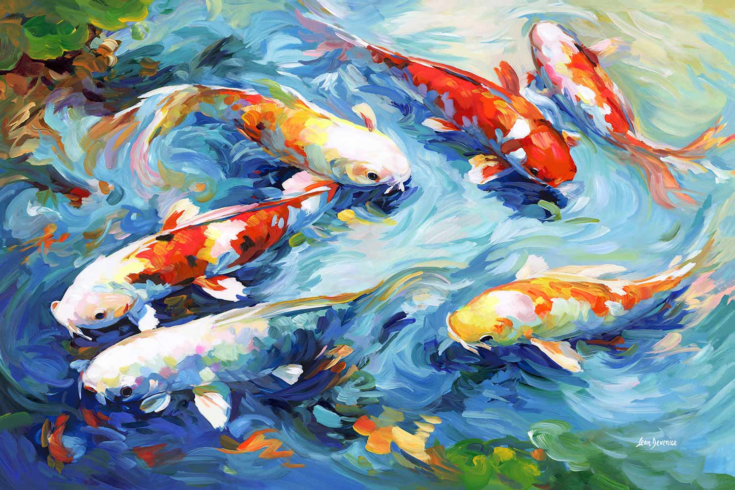 koi fish painting, koi fish wall art