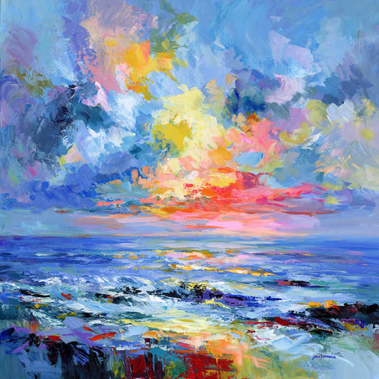 ocean sunset painting 