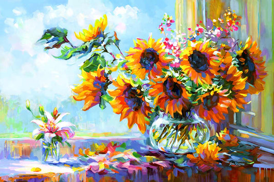 sunflower painting, sunflower wall art