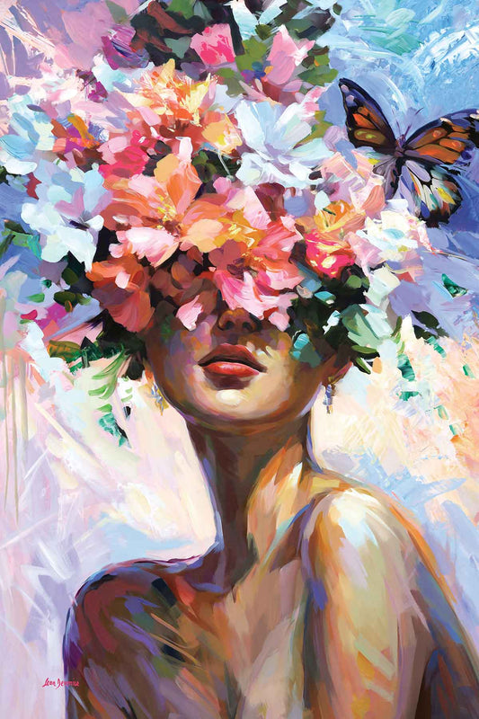 figurative floral painting, floral portraiture
