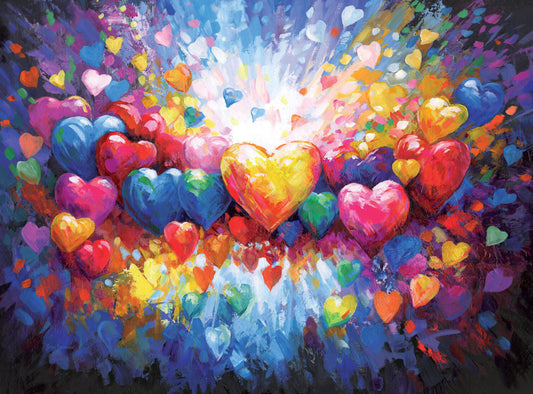abstract heart painting 