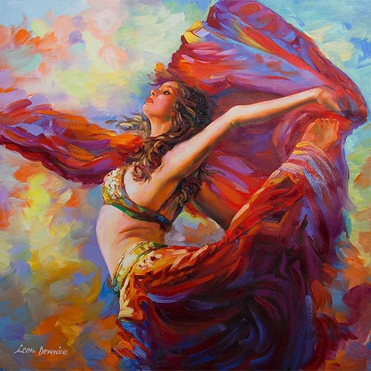 The Belly Dancer Oil Painting on Canvas by Leon Devenice 