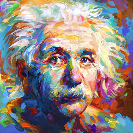 Albert Einstein painting by Leon Devenice