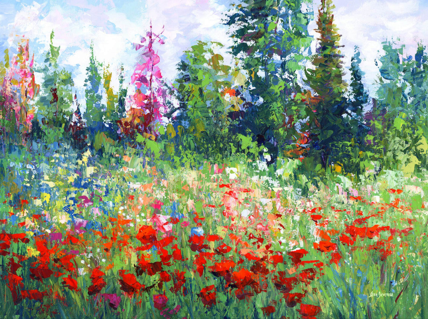 wildflower landscape painting