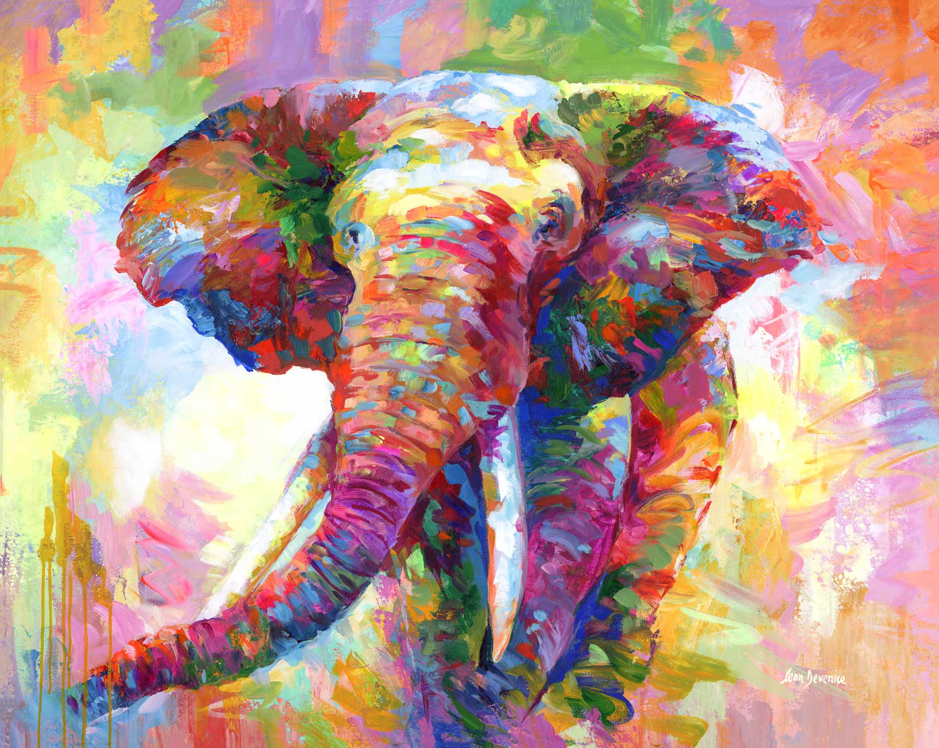 Colorful elephant painting