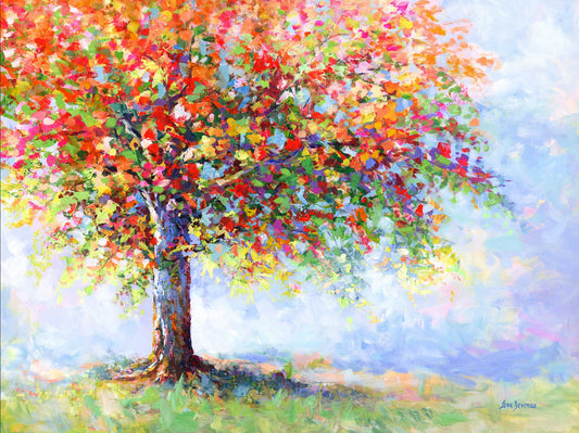 colorful abstract tree painting