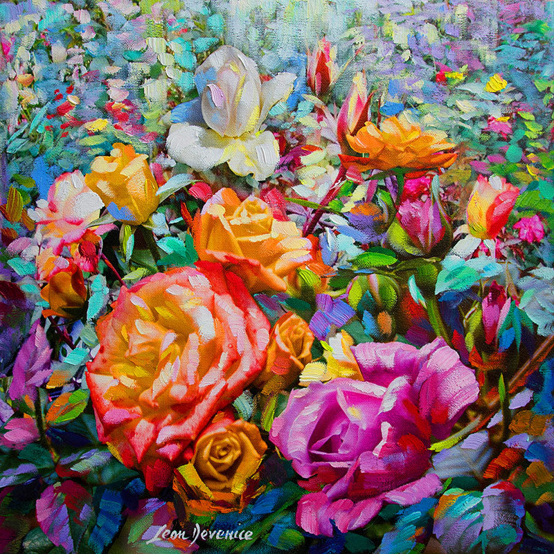 floral painting on canvas