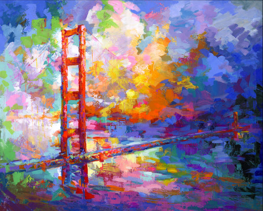 Golden Gate Bridge painting abstract