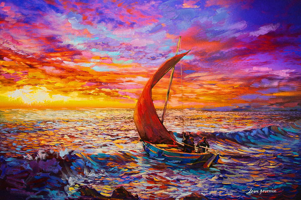 Sailboat painting,boat painting
