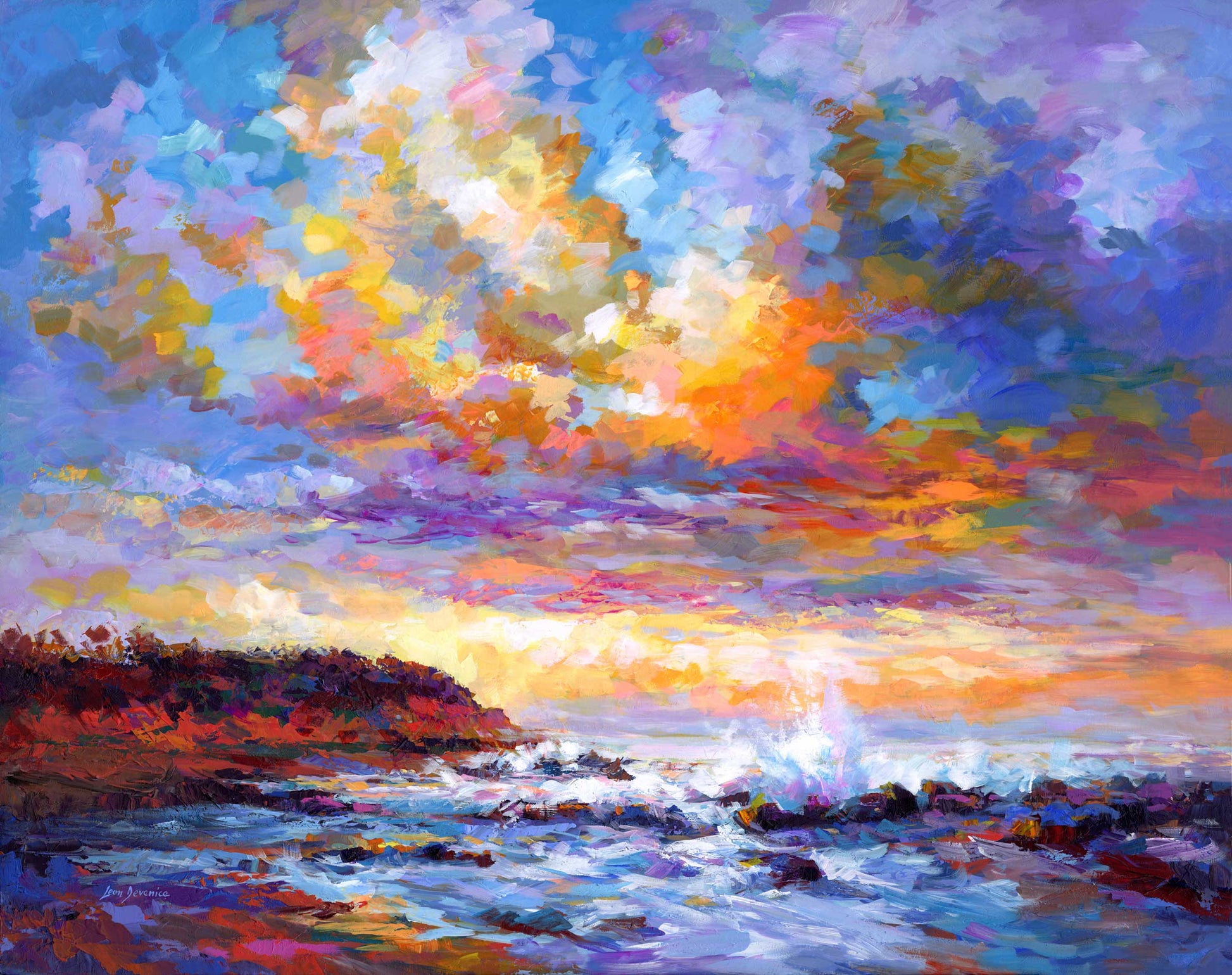 Ocean Sunset Acrylic Painting ocean-sunset-acrylic-painting
