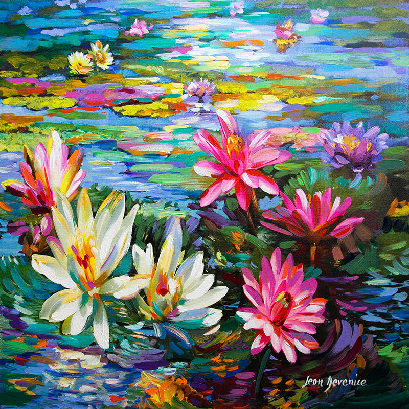 lotus painting , pond painting 