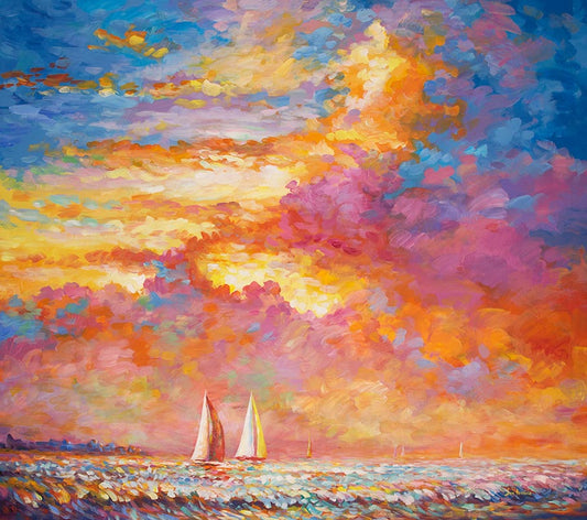 sailboat sunset painting
