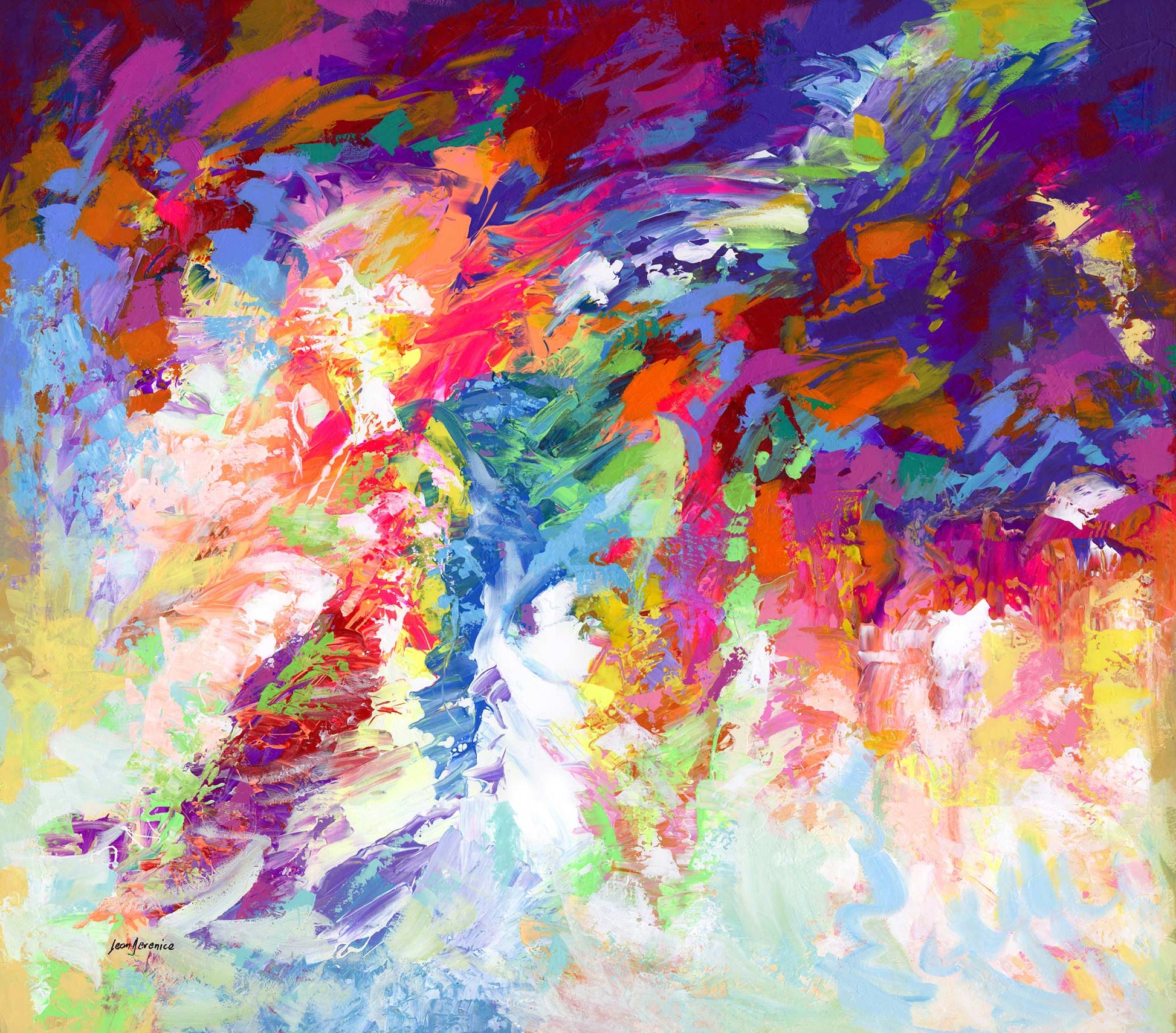 Colorful abstract painting on canvas