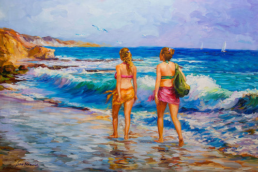 Two Girls Walking on Venice Beach