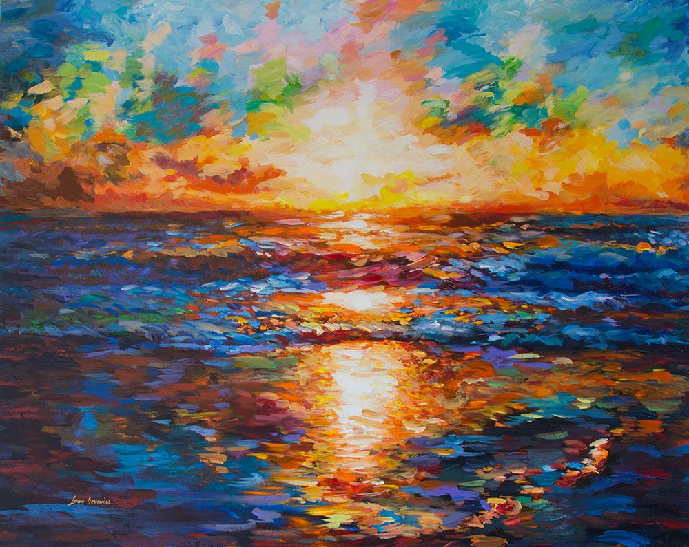 ocean sunset painting 