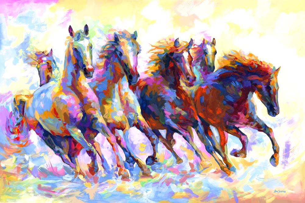 Abstract colorful horses 