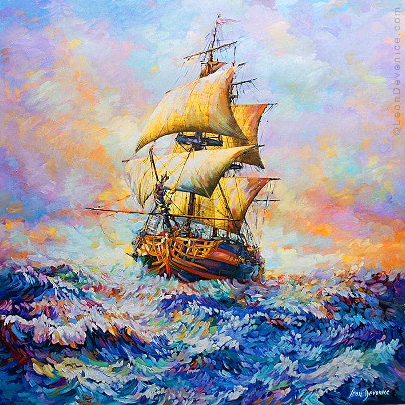 ship art, boat art, ship painting,